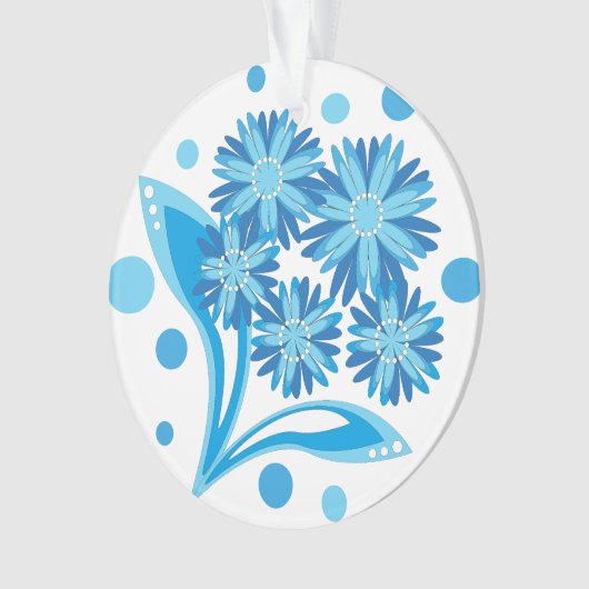 Original blaue Blumen Ornament (Vorderseite)