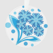 Original blaue Blumen Ornament (Vorderseite)