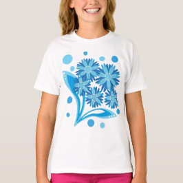 Original blaue Blumen T-Shirt