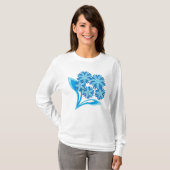 Original blaue Blumen T-Shirt (Vorne ganz)