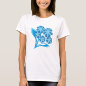 Original blaue Blumen T-Shirt (Vorderseite)