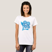 Original blaue Blumen T-Shirt (Vorne ganz)