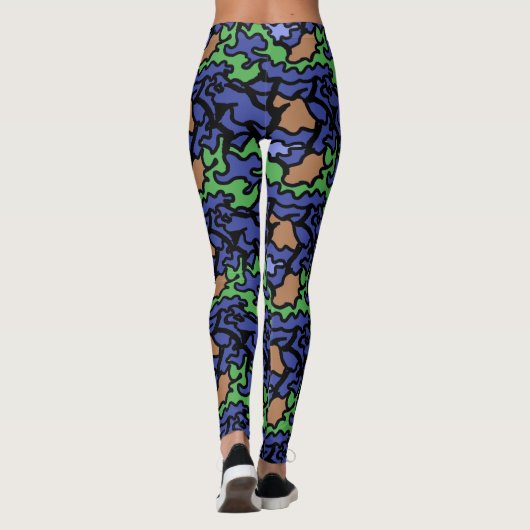 Original Blue Green Orange Yoga Leggings (Rückseite)