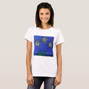 Original Blume Malerei T - Shirt, weiß T-Shirt
