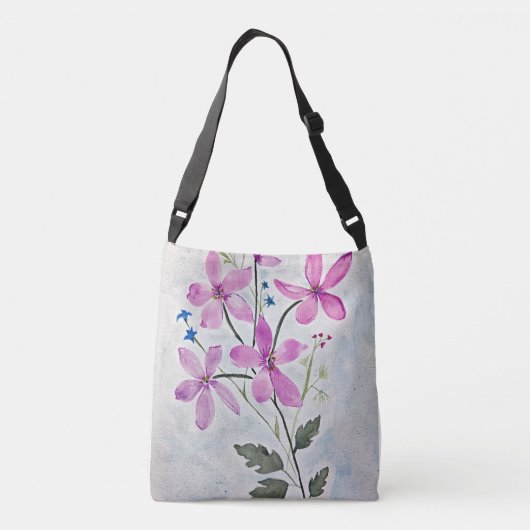 Original Botanische Blumengemälde Tasche (Rückseite)