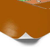 Original braune Blume in einem Tasse-Poster Poster (Ecke)