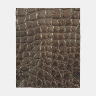 Original braunes Alligatorenleder, nah bis zur Vor Fleecedecke