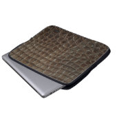 Original braunes Alligatorenleder, nah bis zur Vor Laptopschutzhülle (Vorne Knopf)