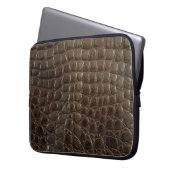 Original braunes Alligatorenleder, nah bis zur Vor Laptopschutzhülle (Vorderseite Links)