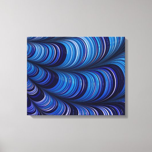 ~ Original Bright Blue 3D Fraktal Design ~ Leinwanddruck (Vorderseite)