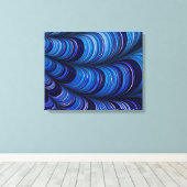 ~ Original Bright Blue 3D Fraktal Design ~ Leinwanddruck (Insitu (Holzboden))