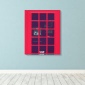Original britischer Telefonkasten Leinwanddruck (Insitu (Holzboden))