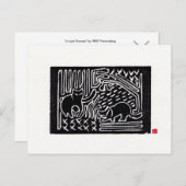 Original Cat Art Postcard Postkarte (Vorne/Hinten)