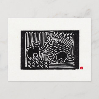 Original Cat Art Postcard Postkarte