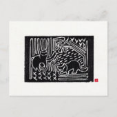 Original Cat Art Postcard Postkarte (Vorderseite)