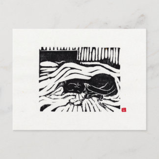 Original Cat Art Postcard Postkarte