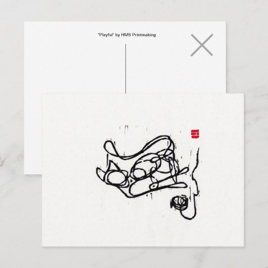 Original Cat Art Postcard Postkarte (Vorne/Hinten)