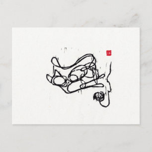 Original Cat Art Postcard Postkarte