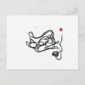 Original Cat Art Postcard Postkarte (Vorderseite)