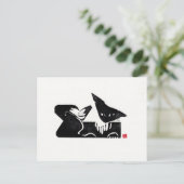 Original Cat Art Postcard Postkarte (Stehend Vorderseite)