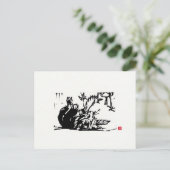 Original Cat Art Postcard Postkarte (Stehend Vorderseite)