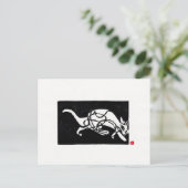 Original Cat Art Postcard Postkarte (Stehend Vorderseite)