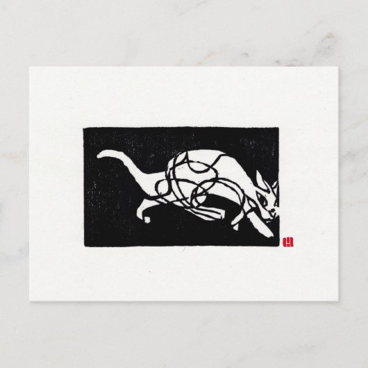 Original Cat Art Postcard Postkarte (Vorderseite)