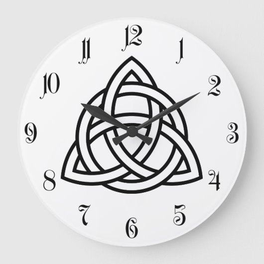 Original Celtic Triquetra Knot black icon Große Wanduhr (Vorderseite)