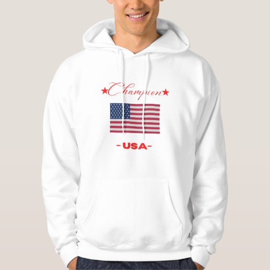 Original Champion USA Flag Classic Club Collection Hoodie (Vorderseite)