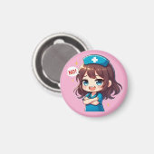 Original Chibi Krankenschwester - Sassiges Pflegel Magnet (Vorderseite/Rückseite)