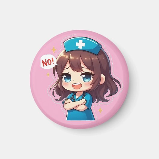 Original Chibi Krankenschwester - Sassiges Pflegel Magnet (Vorne)