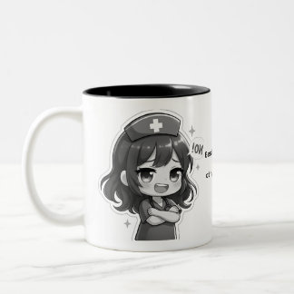 Original Chibi Krankenschwester - Sassiges Pflegel Zweifarbige Tasse