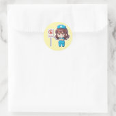 Original Chibi Nurse 2.0 - Fokus-Modus Runder Aufkleber (Tasche)