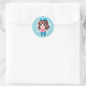 Original Chibi Nurse 2.0 - Herzliche Pflege Runder Aufkleber (Tasche)