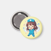 Original Chibi Nurse 2.0 - Puls der Freude Magnet (Vorderseite/Rückseite)