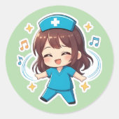 Original Chibi Nurse 2.0 - Pulse of Joy Runder Aufkleber (Vorderseite)