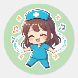 Original Chibi Nurse 2.0 - Pulse of Joy Runder Aufkleber