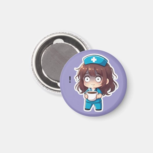 Original Chibi Nurse 2.0 - Total Burnout Magnet (Vorderseite/Rückseite)