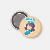 Original Chibi Nurse 3.0 - Entspannen Magnet (Vorderseite/Rückseite)