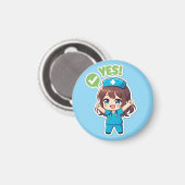 Original Chibi Nurse 3.0 - Ja Magnet (Vorderseite/Rückseite)