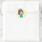 Original Chibi Nurse 3.0 - Okay Runder Aufkleber (Tasche)