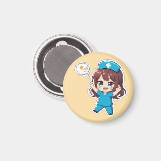 Original Chibi Nurse 3.0 - Vacation Time Magnet (Vorderseite/Rückseite)