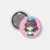 Original Chibi Nurse - Coffee with Tired Magnet (Vorderseite/Rückseite)