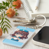 Original Chibi Nurse - Coffee with Tired Schlüsselanhänger (Vorderseite rechts)