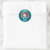 Original Chibi Nurse - Das Mitternachts Schweigen Runder Aufkleber (Tasche)