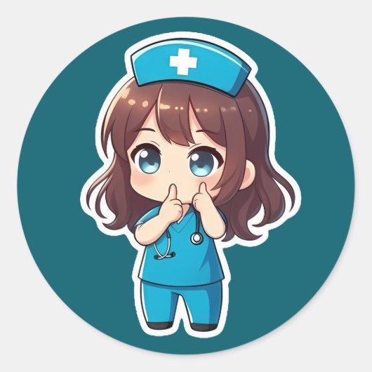 Original Chibi Nurse - Das Mitternachts Schweigen Runder Aufkleber (Vorderseite)