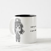 Original Chibi Nurse - Das Mitternachtsflüstern Zweifarbige Tasse (Vorderseite Links)