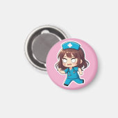 Original Chibi Nurse - Die hektische Schicht Magnet (Vorderseite/Rückseite)