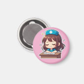 Original Chibi Nurse - Ein bisschen Erschöpfung Magnet (Vorderseite/Rückseite)