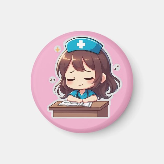 Original Chibi Nurse - Ein bisschen Erschöpfung Magnet (Vorne)